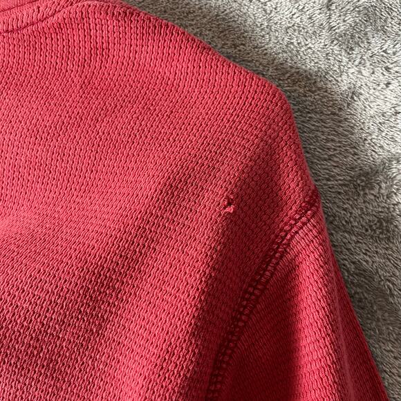 Aeropostale Vintage Y2k Thermal Waffle Henley Mens Size Large Red - Picture 4 of 9